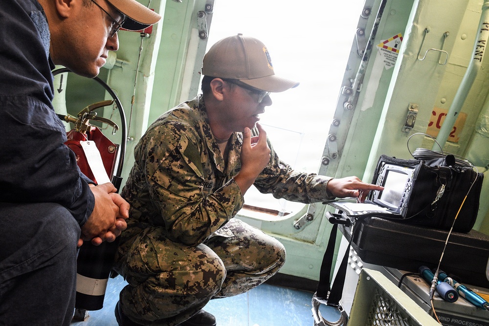 SIMA San Diego Sailors Perform Fiber Optic Testing