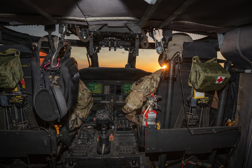 Oregon Guard HH-60 crew drops water on Hagen Fire