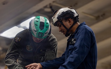 VMM-164 (REIN) conducts UH-1Y maintenance aboard USS Essex