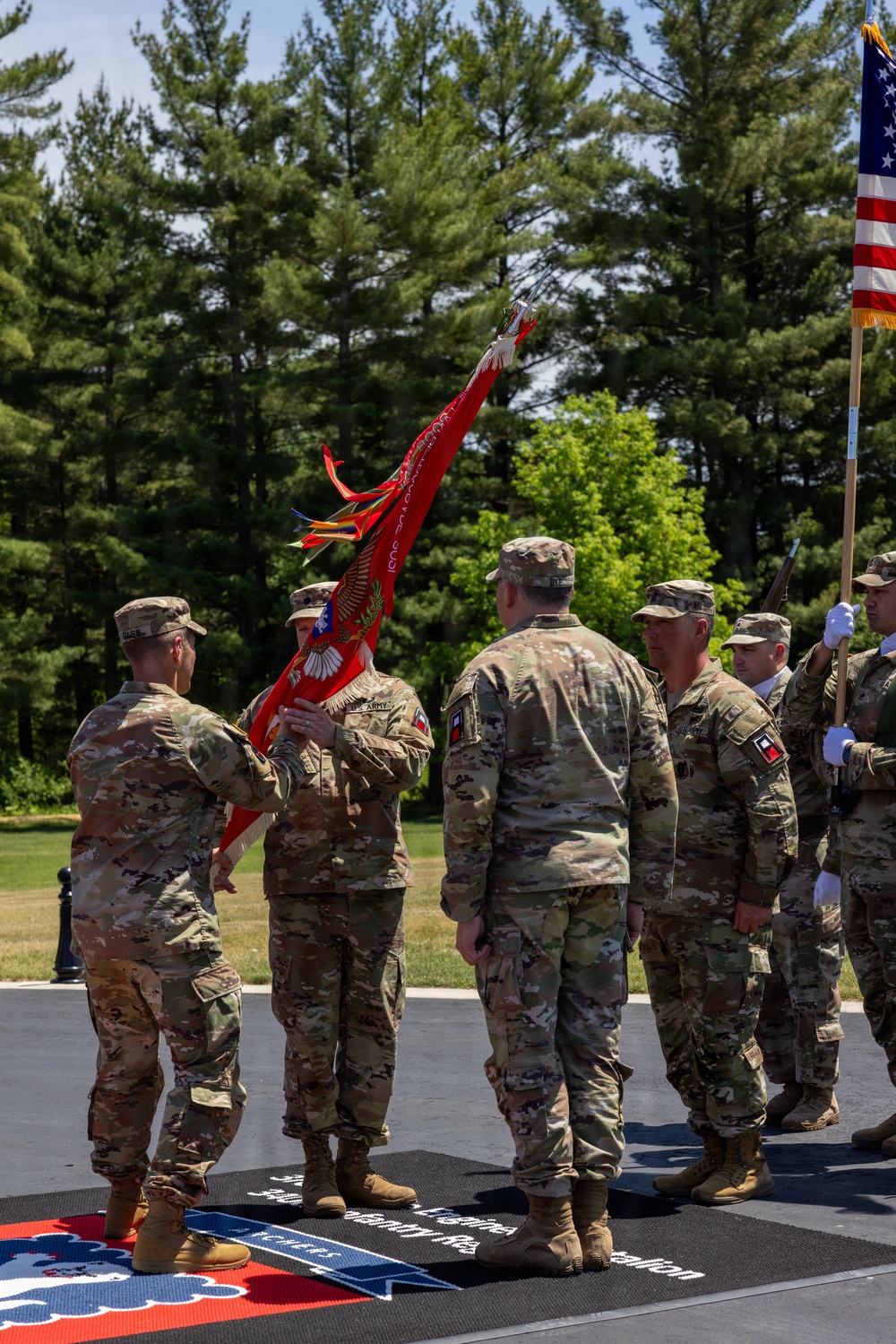 Brigade Commander Passes Guidon to Incoming Commander