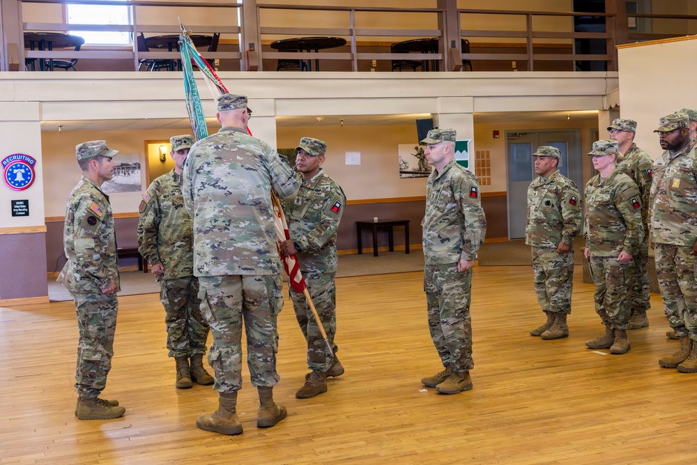 CSM Passes Guidon to Outgoing Commander