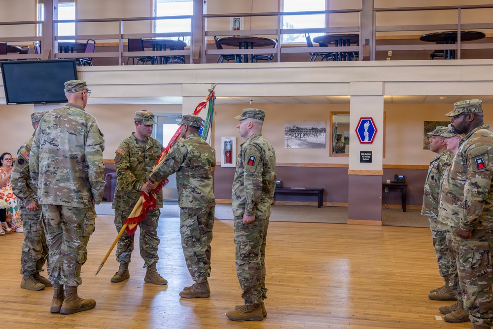 Incoming Commander Passes Guidon to CSM