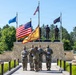 Soldiers Salute Flag during National Anthem