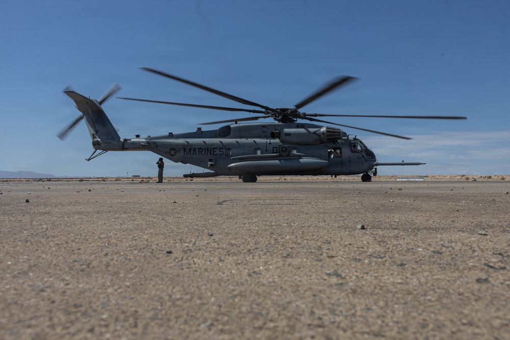 U.S. Marines conduct engine repairs for CH-53 Super Stallions at MCAGCC