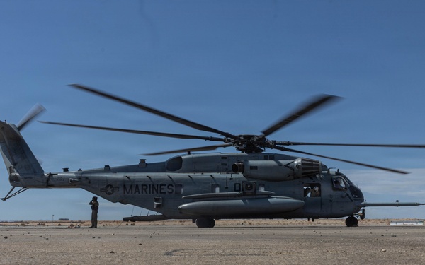 U.S. Marines conduct engine repairs for CH-53 Super Stallions at MCAGCC