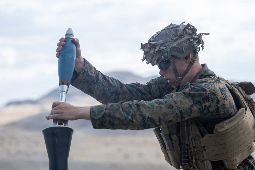 U.S. Marines with 2nd Bn., 1st Marines, hold live-fire ranges