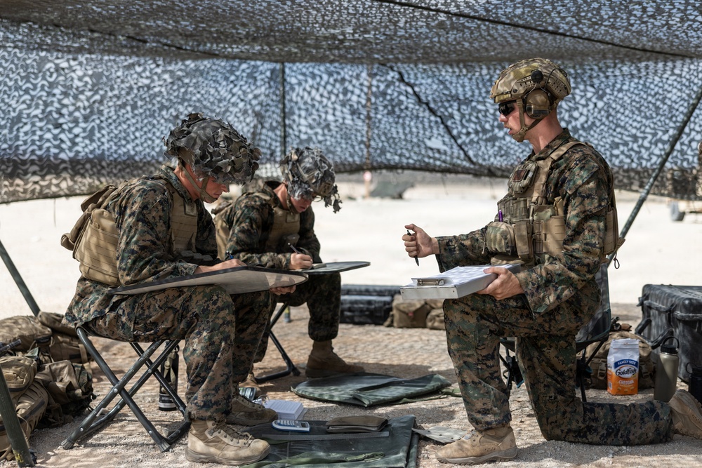 U.S. Marines with 2nd Bn., 1st Marines, hold live-fire ranges