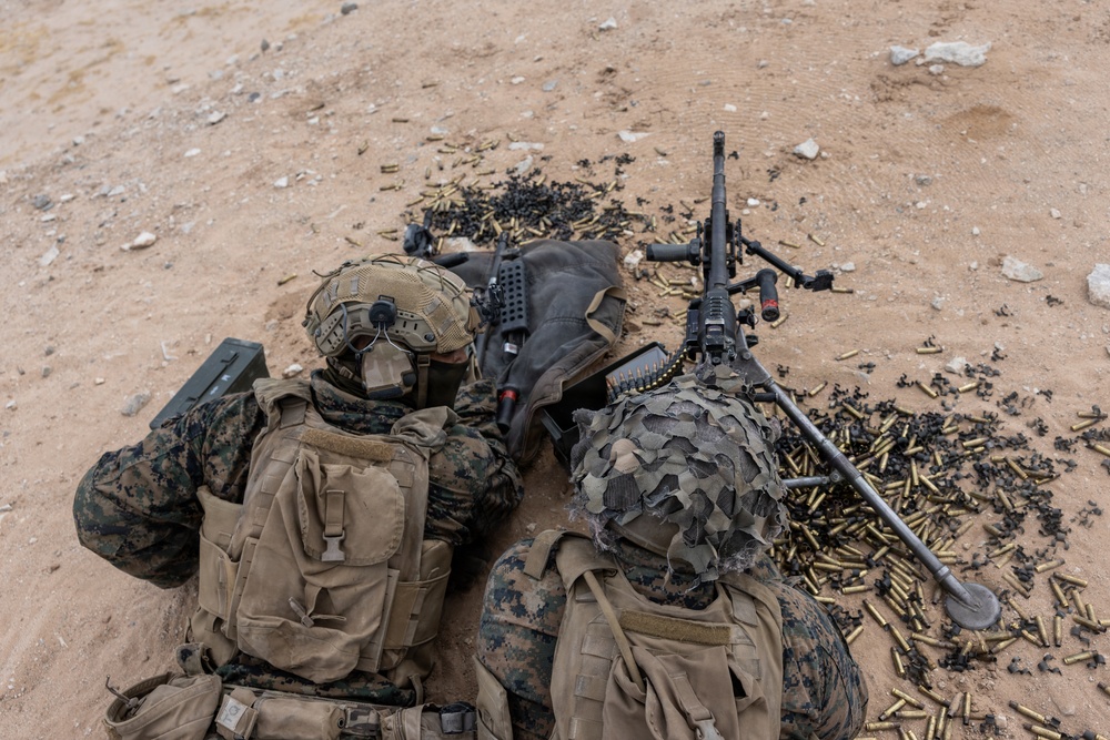 U.S. Marines with 2nd Bn., 1st Marines, hold live-fire ranges