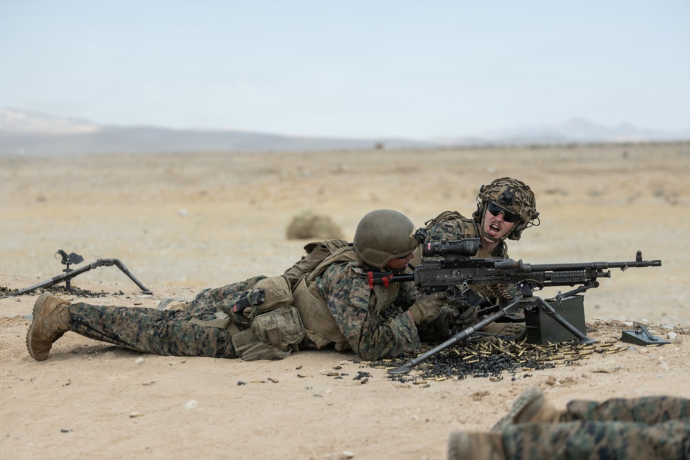 U.S. Marines with 2nd Bn., 1st Marines, hold live-fire ranges