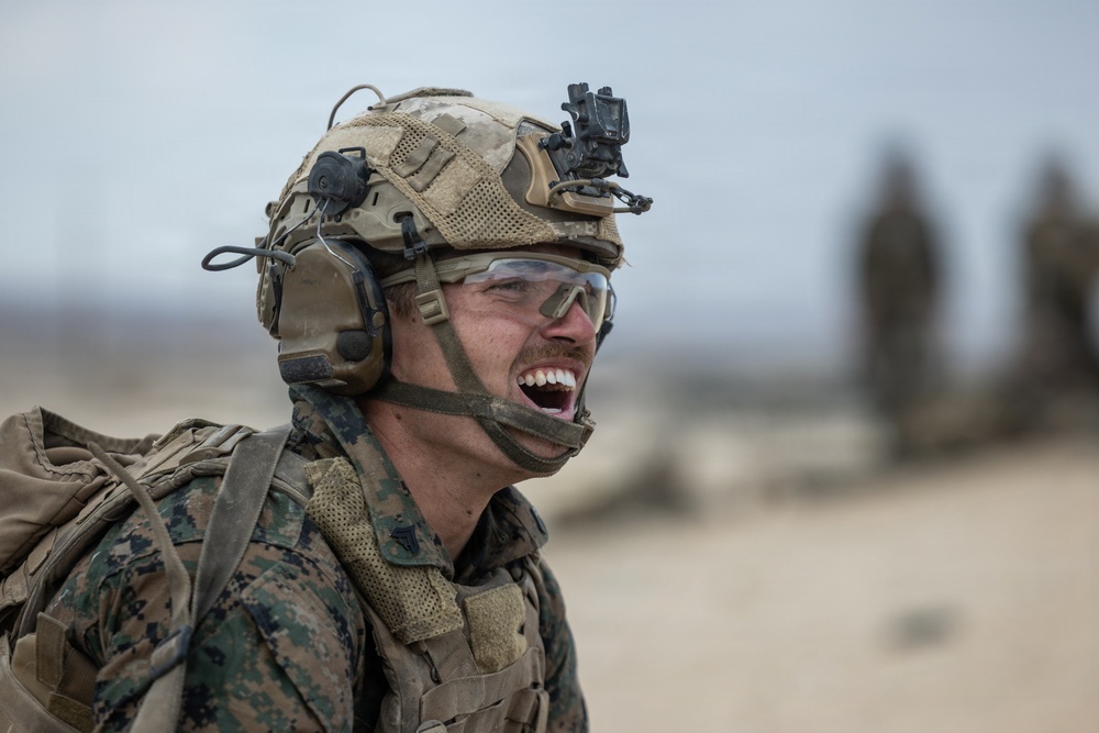 U.S. Marines with 2nd Bn., 1st Marines, hold live-fire ranges