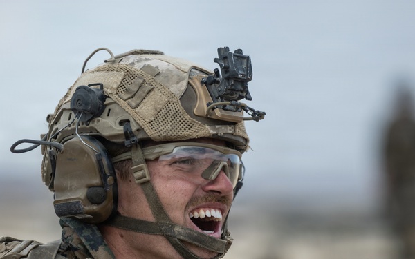 U.S. Marines with 2nd Bn., 1st Marines, hold live-fire ranges
