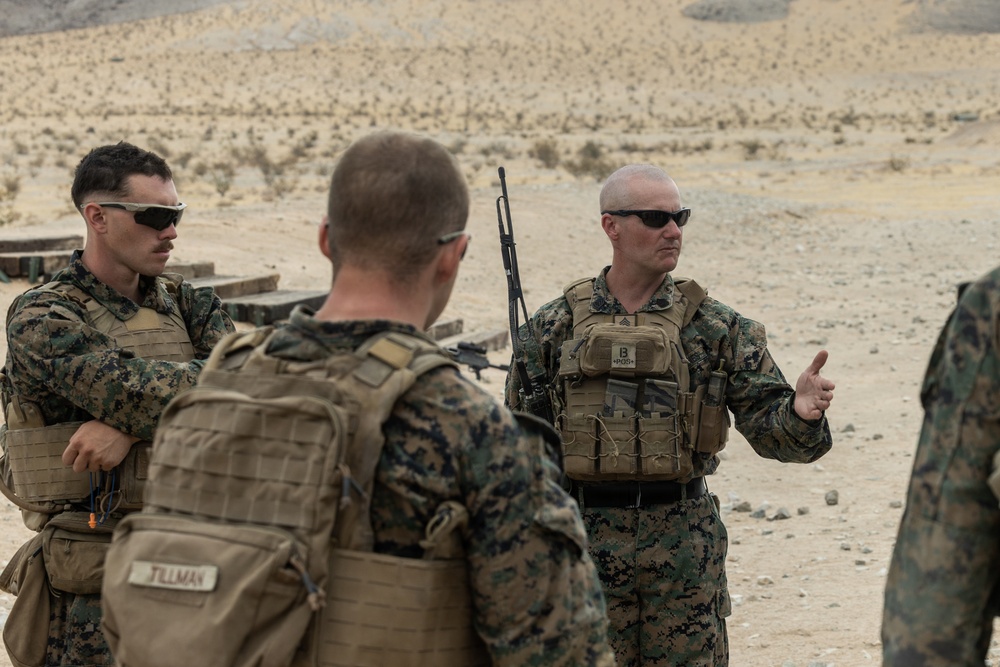 U.S. Marines with 2nd Bn., 1st Marines, hold live-fire ranges
