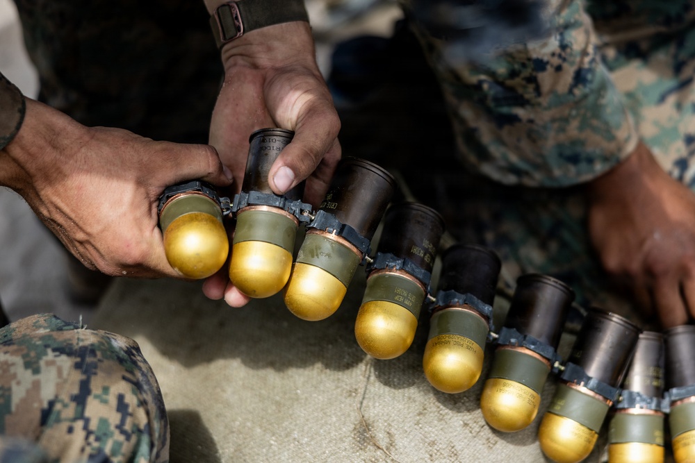 U.S. Marines with 2nd Bn., 1st Marines, hold live-fire ranges