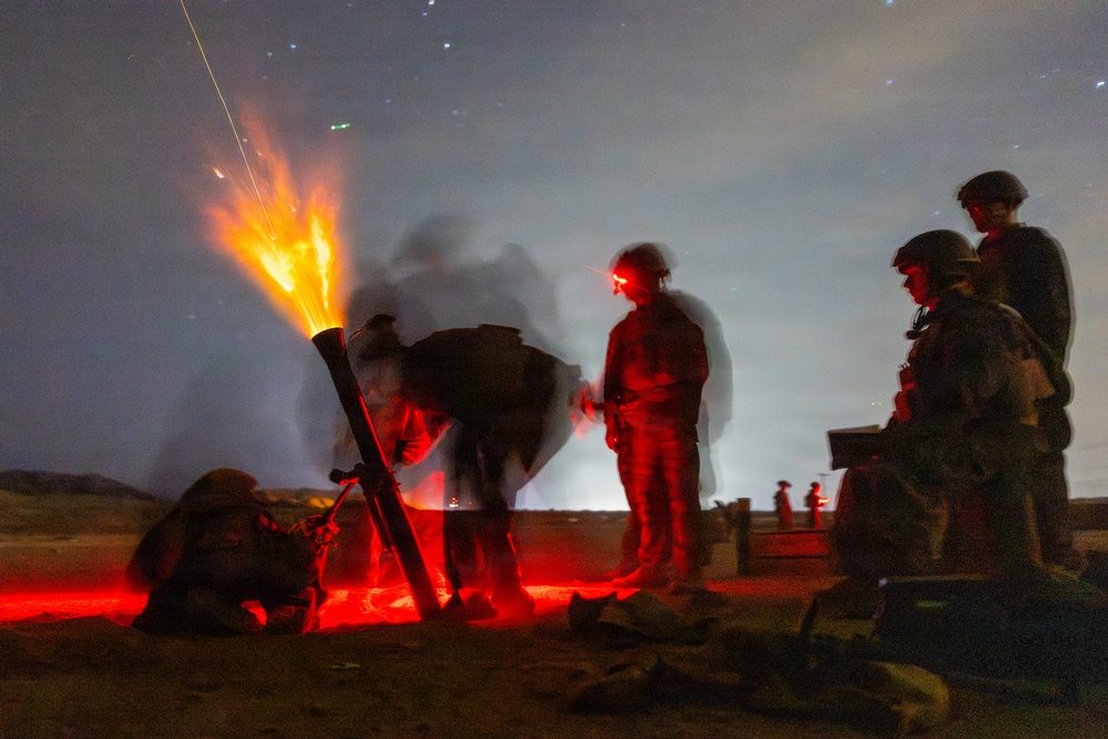 U.S. Marines with 2nd Bn., 1st Marines, hold live-fire ranges
