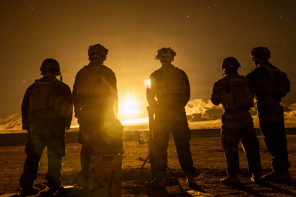 U.S. Marines with 2nd Bn., 1st Marines, hold live-fire ranges