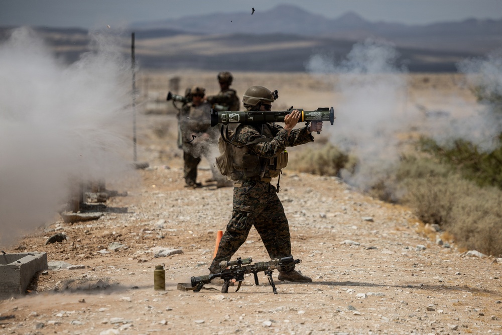 U.S. Marines with 2nd Bn., 1st Marines, hold live-fire ranges