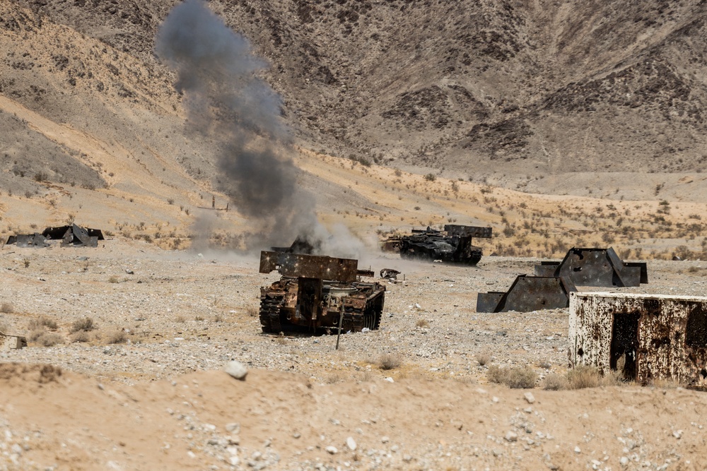 U.S. Marines with 2nd Bn., 1st Marines, hold live-fire ranges