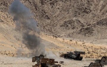 U.S. Marines with 2nd Bn., 1st Marines, hold live-fire ranges