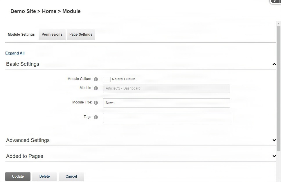 Module Settings
