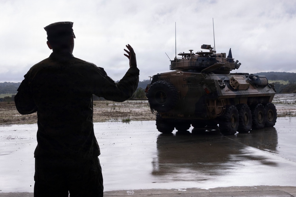 U.S. Marines with 1st LAR prepare weapon systems during Coral-Balmoral Cup