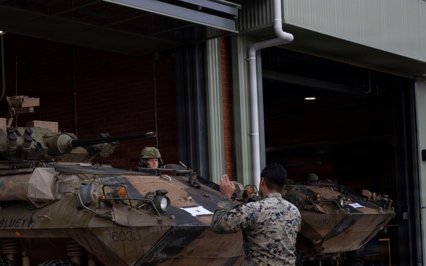 U.S. Marines with 1st LAR prepare weapon systems during Coral-Balmoral Cup