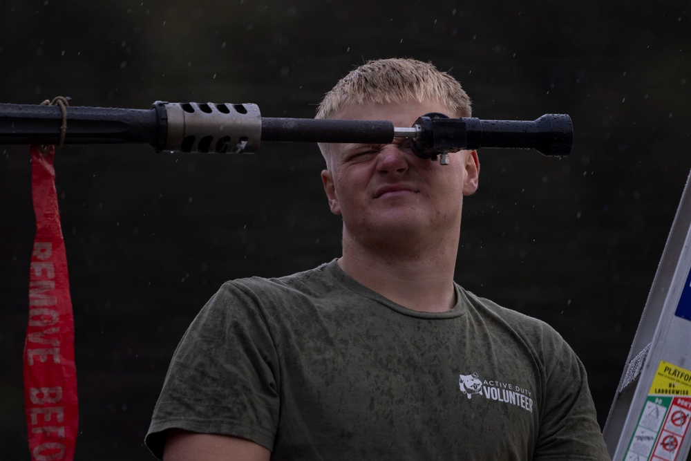 U.S. Marines with 1st LAR prepare weapon systems during Coral-Balmoral Cup
