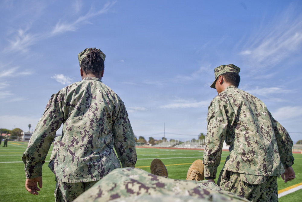 NMCB 4 Seabees Train Litter Bearers