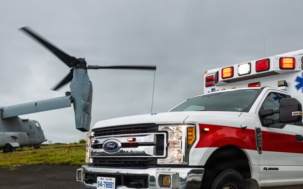 U.S. Marines and Sailors with III Medical Battalion Conduct a Simulated Casualty Evacuation