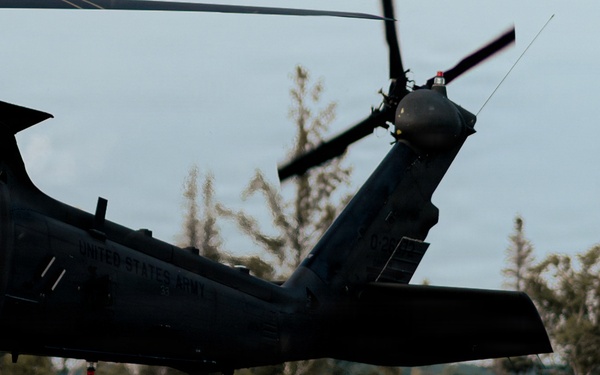 Illinois Army National Guard Black Hawk Crew Conducts Sling Load Resupply at Camp Grayling