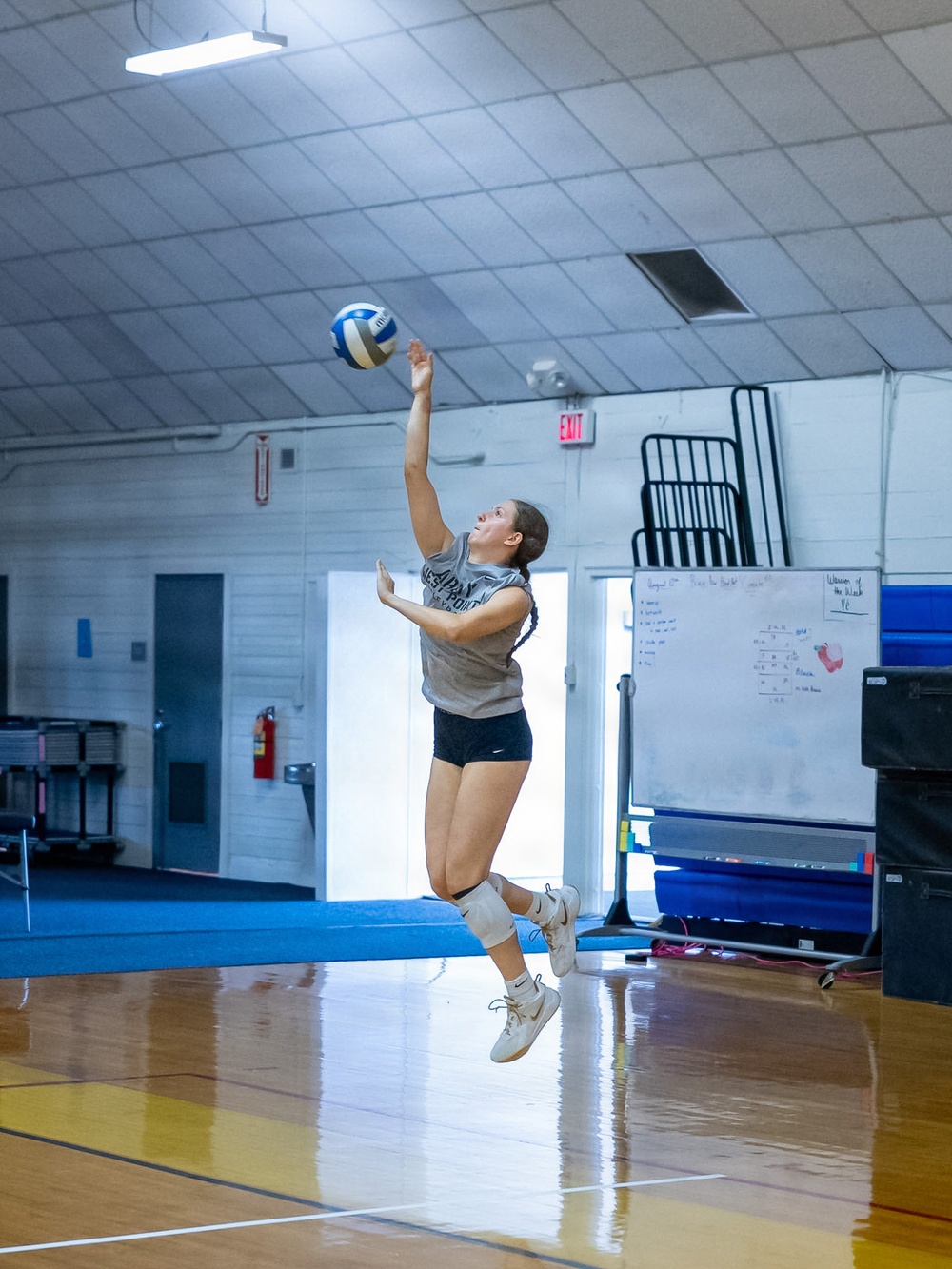 Army West Point Volleyball holds training camp at Fort Indiantown Gap.