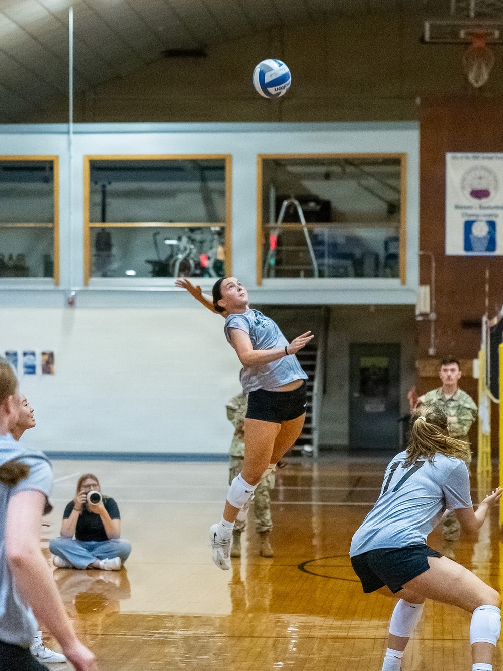 Army West Point Volleyball holds training camp at Fort Indiantown Gap.