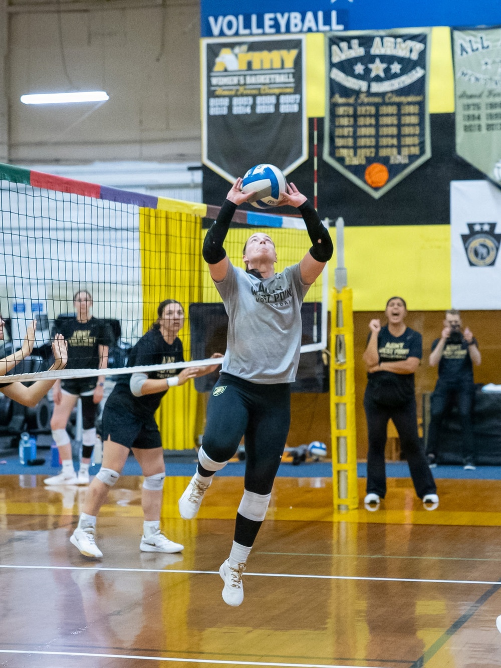 Army West Point Volleyball holds training camp at Fort Indiantown Gap.