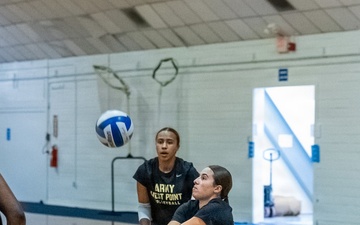 Army West Point Volleyball holds training camp at Fort Indiantown Gap.
