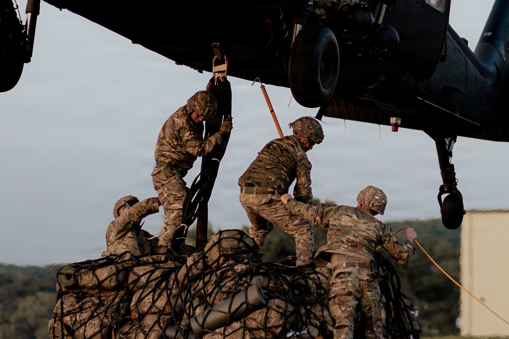Illinois Army National Guard Black Hawk Crew Conducts Sling Load Resupply at Camp Grayling