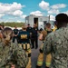 Navy Reserve Commander, Navy Installations Command Fire and Emergency Services Detachment Charlie train using the Mobile Aircraft Fire Trainer Device here at Naval Air Station Jacksonville.