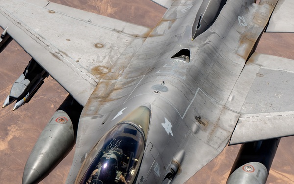 KC-135 refuels F16s for CENTCOM security