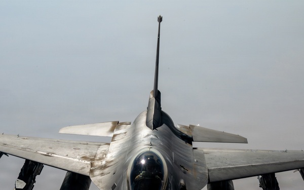 KC-135 refuels F16s for CENTCOM security