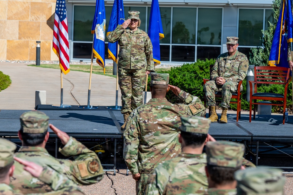 Col. Melissa Burton's first salute to the wing as commander