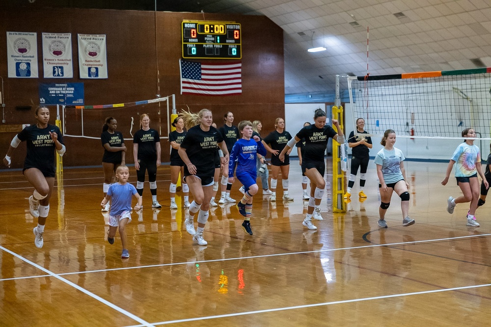 Army West Point Volleyball team holds training camp, youth clinic at Fort Indiantown Gap