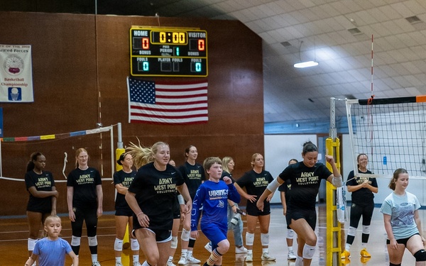 Army West Point Volleyball team holds training camp, youth clinic at Fort Indiantown Gap