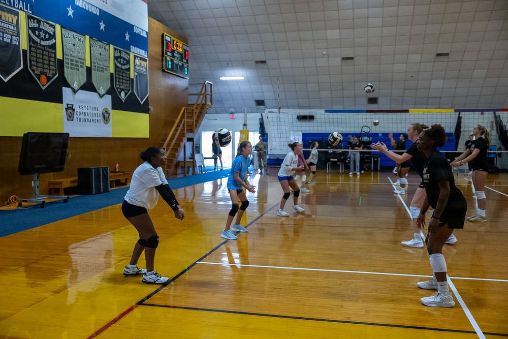 Army West Point Volleyball team holds training camp, youth clinic at Fort Indiantown Gap