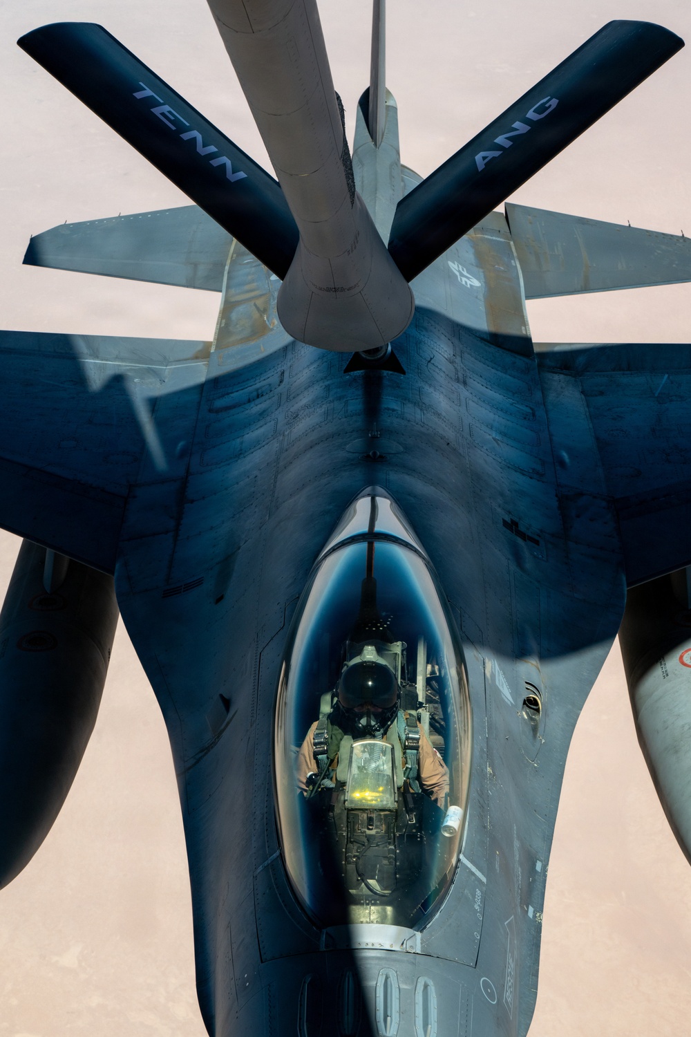 KC-135 refuels F-16s for regional security