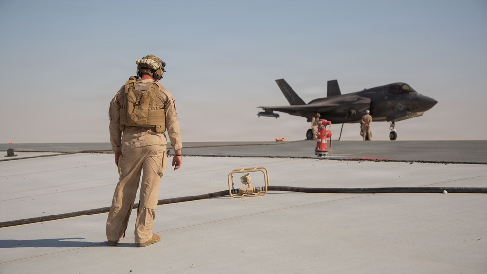 Marines conduct F35B Forward Arming and Refueling Point Operations