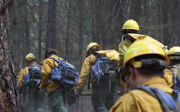 U.S. Army Soldiers support wildland fire suppression in Inchelium, WA