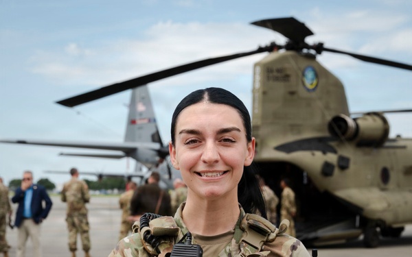 165th Airlift Wing Security Forces Airmen provide security during a Chief of National Guard Bureau visit