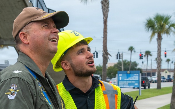 Demonstration of an Apellix B2 pressure washing drone to Naval Air Station Jacksonville leadership