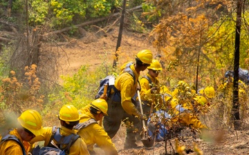 U.S. Army Soldiers from 7th Infantry Division activated as wildland firefighters on the Modrite Fire