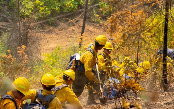 U.S. Army Soldiers from 7th Infantry Division activated as wildland firefighters on the Modrite Fire