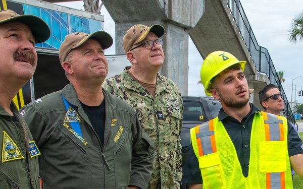 Demonstration of an Apellix B2 pressure washing drone to Naval Air Station Jacksonville leadership