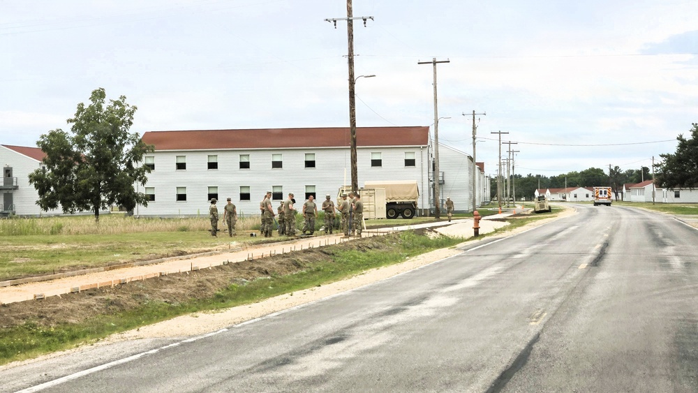 609th Engineer Detachment supports Fort McCoy sidewalk troop project during Warrior Exercise '26
